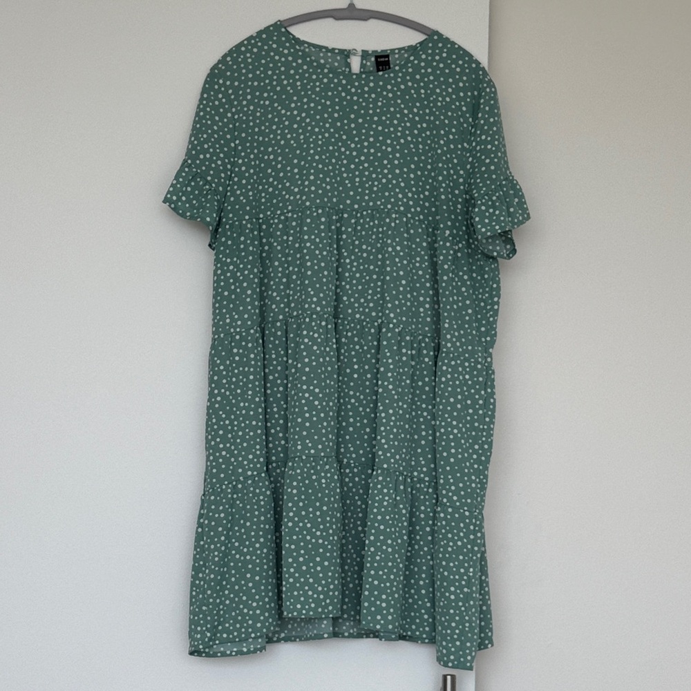 SHEIN Teal Polka Dot Mini Dress